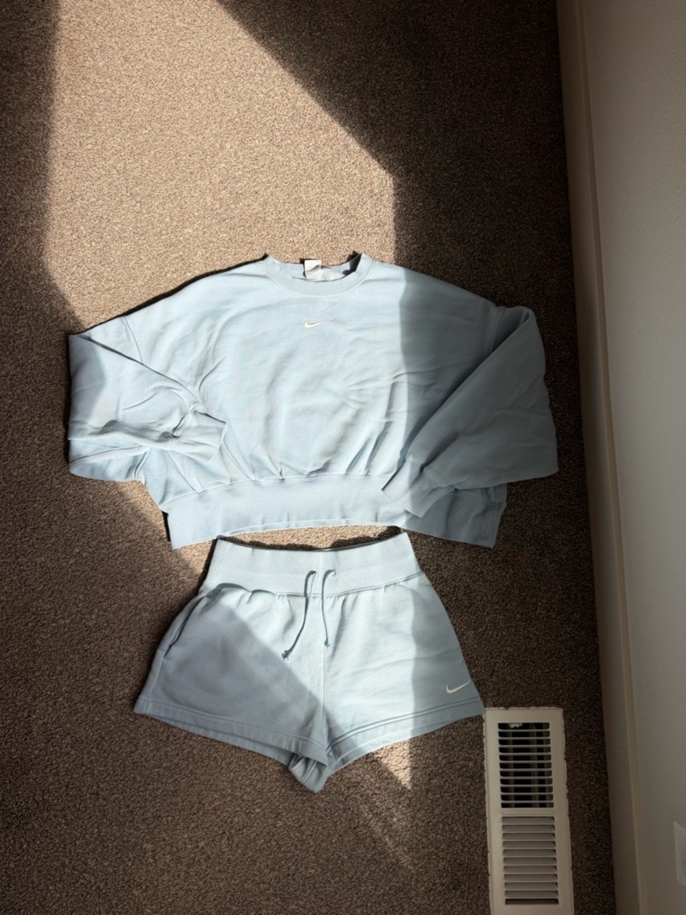 Nike Phoenix fleece crewneck & shorts set, size S/M